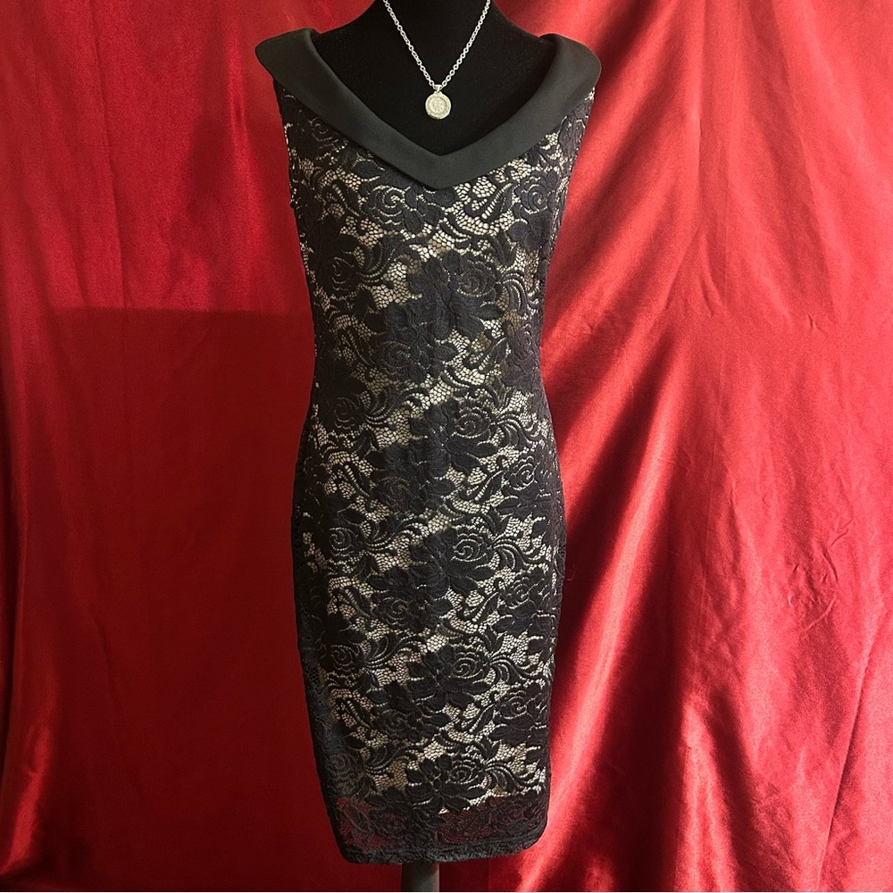 Off the shoulder lace dress.